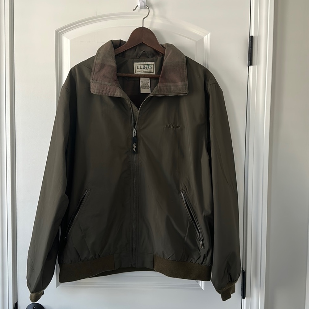 L.L. Bean Men’s Flannel Lined Bomber Jacket